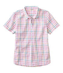 Women's Vacationland Seersucker Shirt Short-Sleeve Popover Plaid