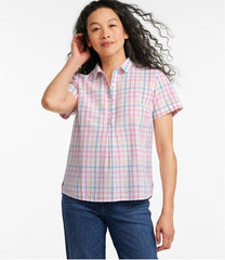 Women's Vacationland Seersucker Shirt Short-Sleeve Popover Plaid