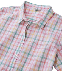 Women's Vacationland Seersucker Shirt Short-Sleeve Popover Plaid