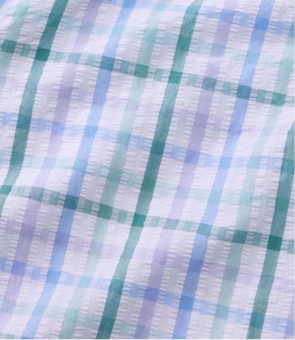 Women's Vacationland Seersucker Shirt Short-Sleeve Popover Plaid