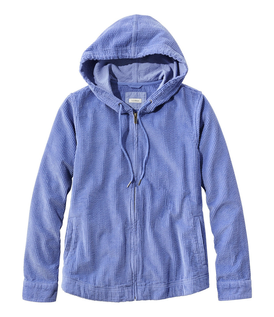 Women's Comfort Corduroy Relaxed Shirt Zip Hoodie