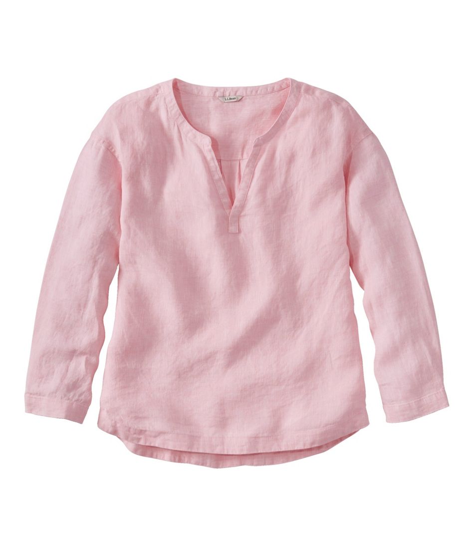 Women's Premium Washable Linen Shirt Splitneck