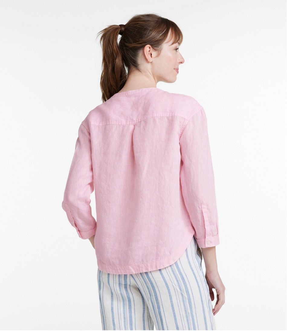 Women's Premium Washable Linen Shirt Splitneck
