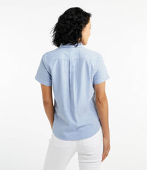 Short-Sleeve Popover Stripe Women's Vacationland Seersucker Shirt