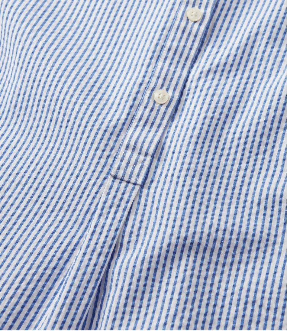 Short-Sleeve Popover Stripe Women's Vacationland Seersucker Shirt