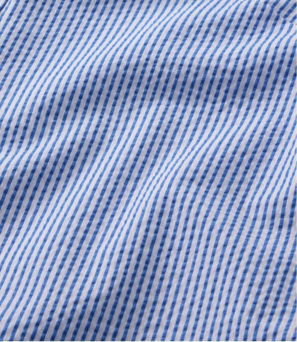 Short-Sleeve Popover Stripe Women's Vacationland Seersucker Shirt