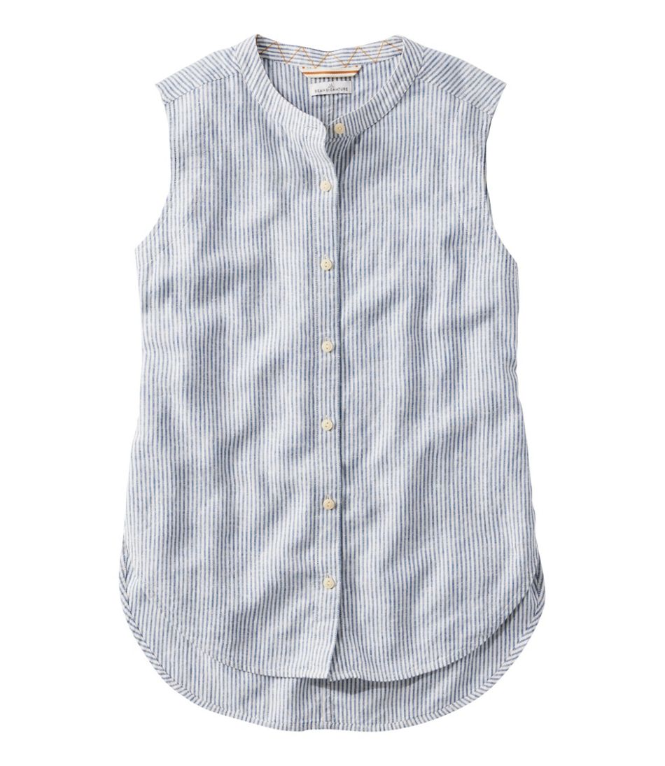 Sleeveless Women's Signature Linen-Blend Button-Front Shirt