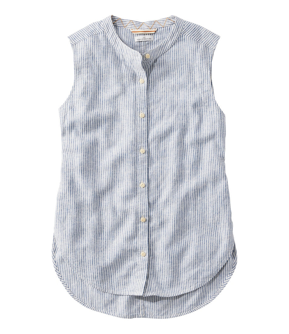 Sleeveless Women's Signature Linen-Blend Button-Front Shirt