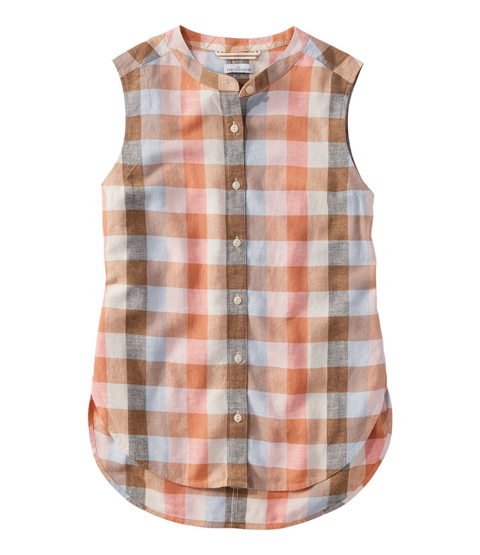 Sleeveless Women's Signature Linen-Blend Button-Front Shirt