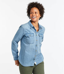 Long-Sleeve Women's L.L. Bean Heritage Washed Denim Shirt