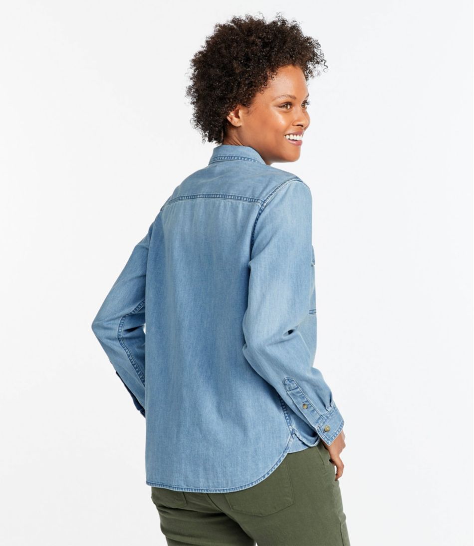 Long-Sleeve Women's L.L. Bean Heritage Washed Denim Shirt