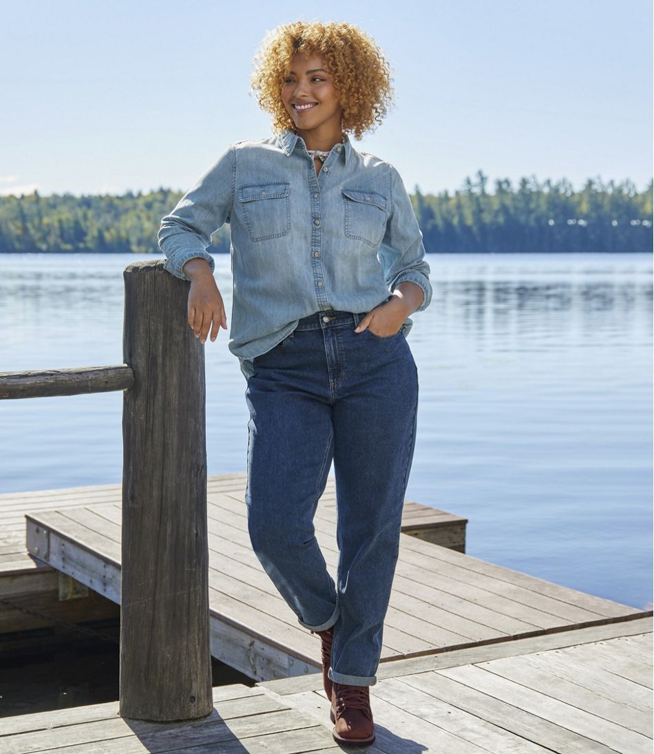 Long-Sleeve Women's L.L. Bean Heritage Washed Denim Shirt