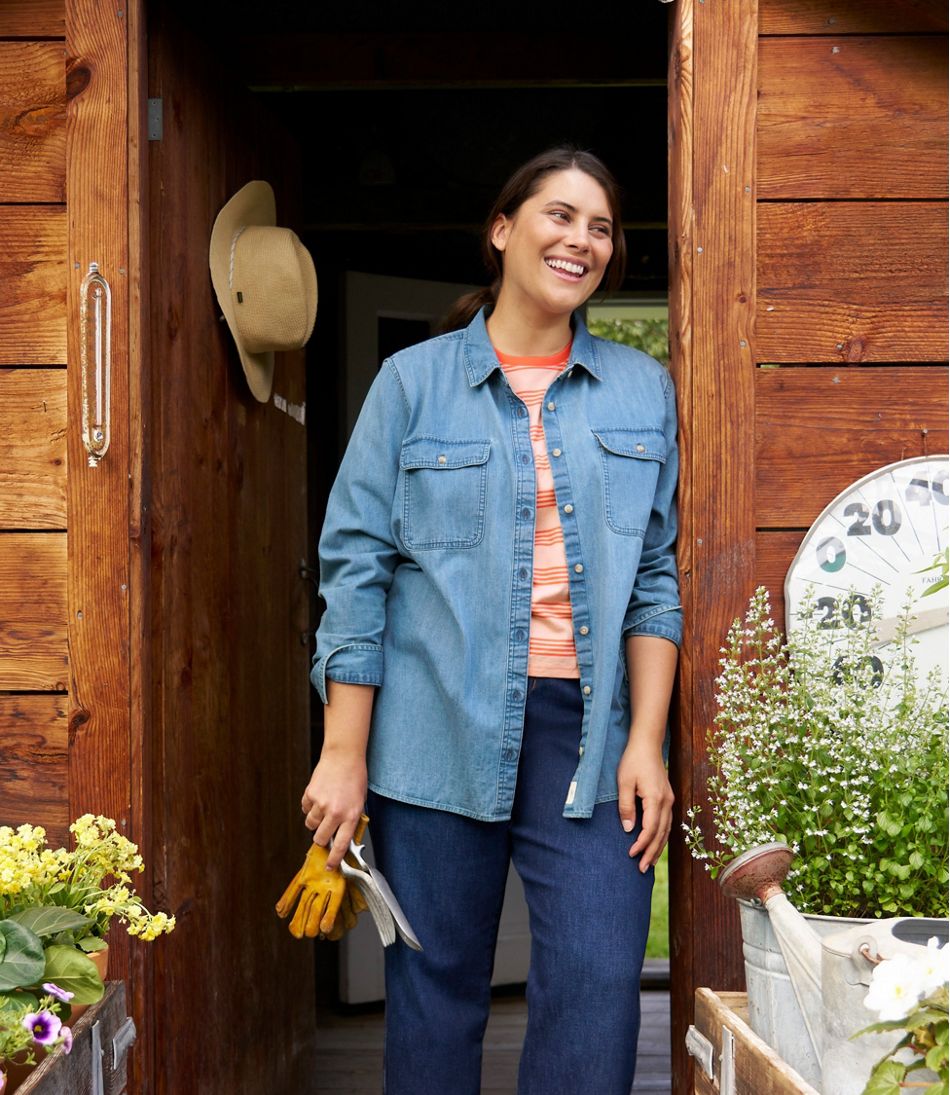 Long-Sleeve Women's L.L. Bean Heritage Washed Denim Shirt