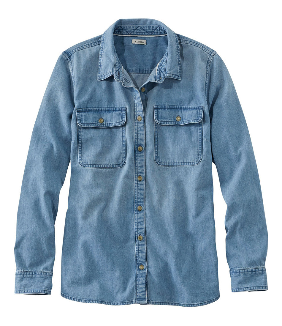 Long-Sleeve Women's L.L. Bean Heritage Washed Denim Shirt
