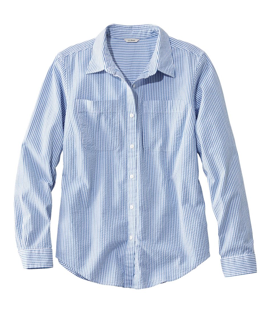 Long-Sleeve Women's Vacationland Seersucker Shirt