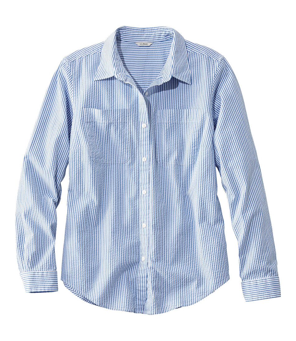 Long-Sleeve Women's Vacationland Seersucker Shirt