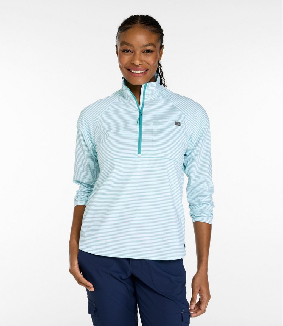 Women's Everyday SunSmart® Woven Shirt Quarter-Zip Pullover Colorblock