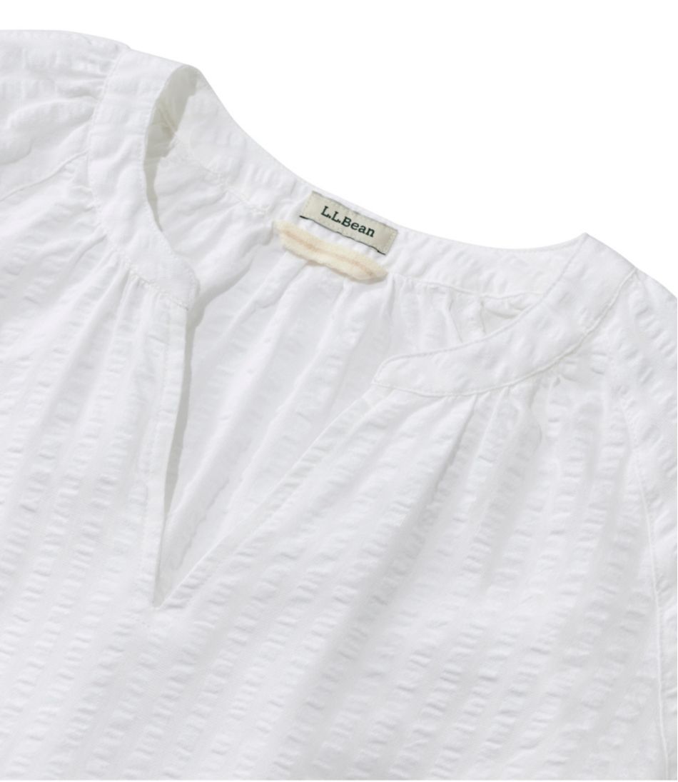 Women's Bean's Seacoast Seersucker Splitneck Shirt
