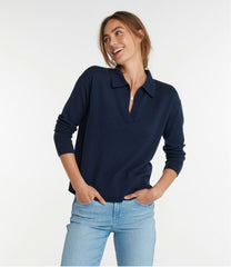 Women's Cotton/Cashmere Sweater Polo