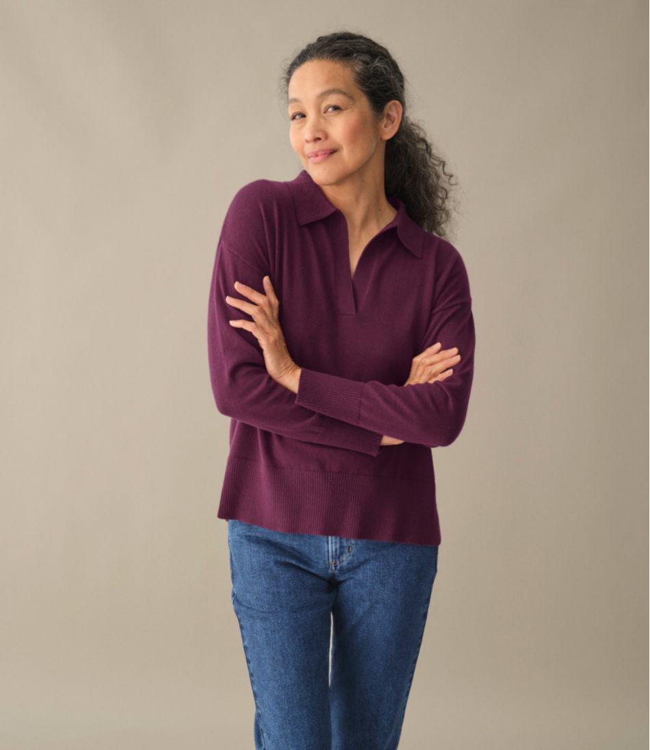 Women's Cotton/Cashmere Sweater Polo