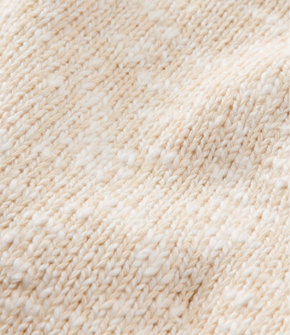 Funnelneck Pullover Fair Isle Women's Cotton Ragg Sweater