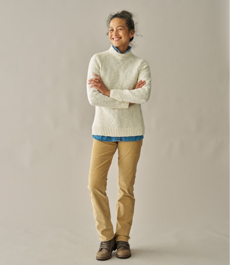 Women's Cotton Ragg Sweater Funnelneck Pullover