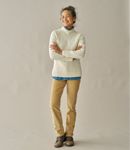 Women's Cotton Ragg Sweater, Funnelneck Pullover