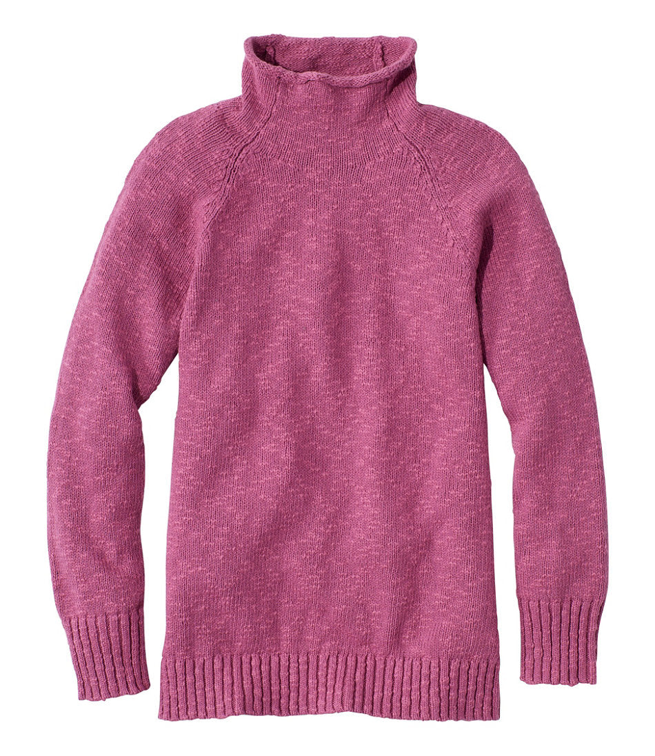 Women's Cotton Ragg Sweater Funnelneck Pullover