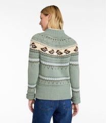 Short Cardigan Fair Isle Women's Signature Cotton Fisherman Sweater