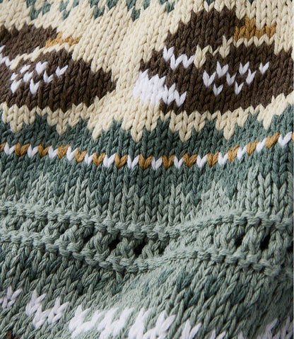 Women's Signature Cotton Fisherman Sweater, Short Cardigan Fair Isle