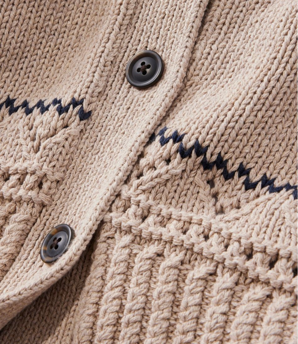 Short Cardigan Fair Isle Women's Signature Cotton Fisherman Sweater