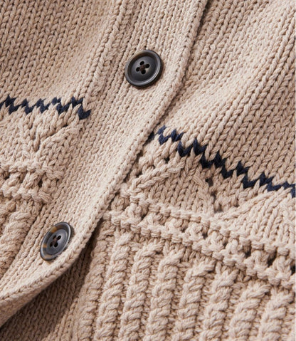 Women's Signature Cotton Fisherman Sweater, Short Cardigan Fair Isle
