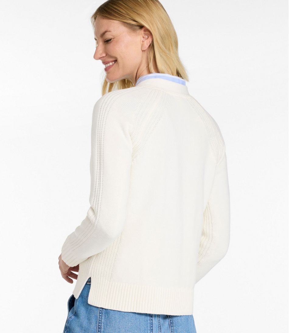 Women's Mariner Shaker Sweater, V-Neck Cardigan