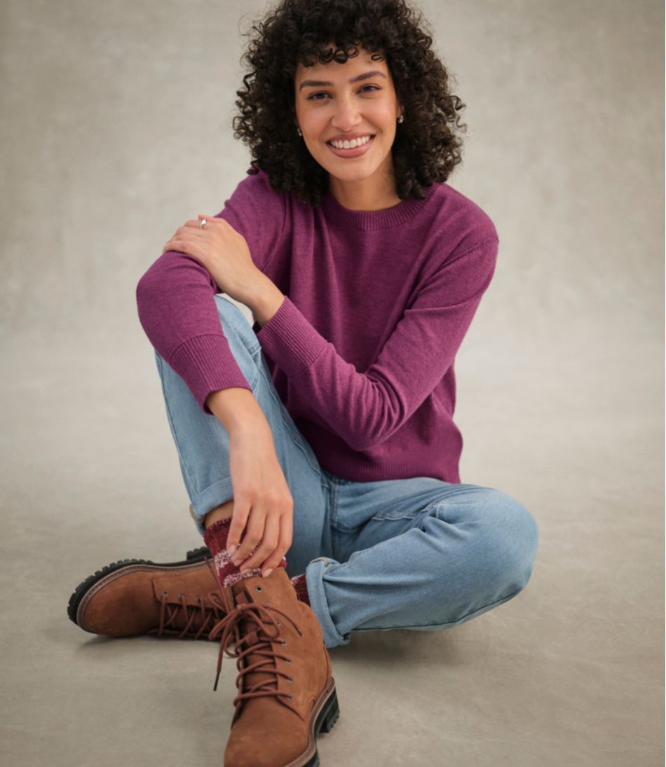Women's Cotton/Cashmere Sweater, Crewneck