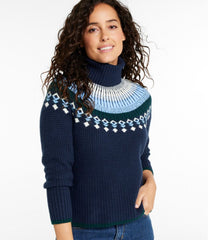 Turtleneck Fair Isle Women's SuperSoft Waffle Sweater