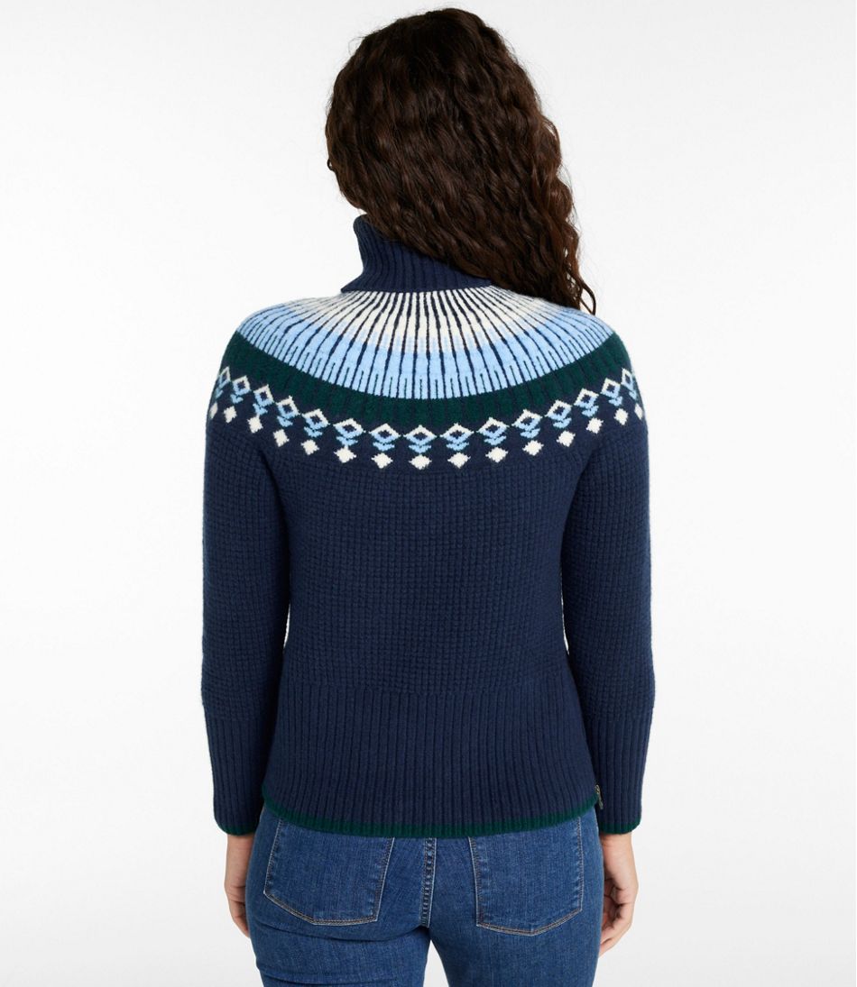 Turtleneck Fair Isle Women's SuperSoft Waffle Sweater