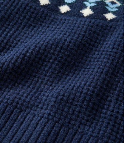 Women's SuperSoft Waffle Sweater, Turtleneck Fair Isle