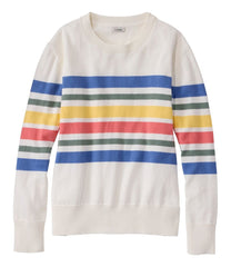 Women's Cotton/Cashmere Sweater Crewneck Stripe