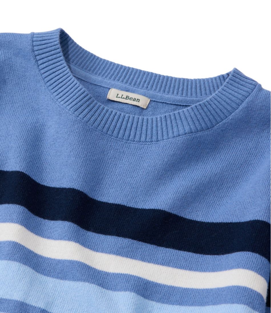 Women's Cotton/Cashmere Sweater Crewneck Stripe