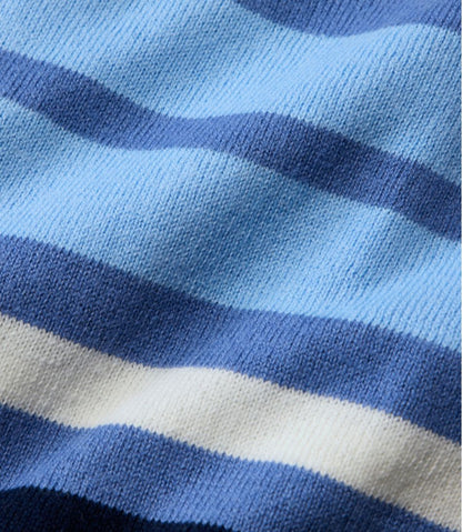 Women's Cotton/Cashmere Sweater, Crewneck Stripe