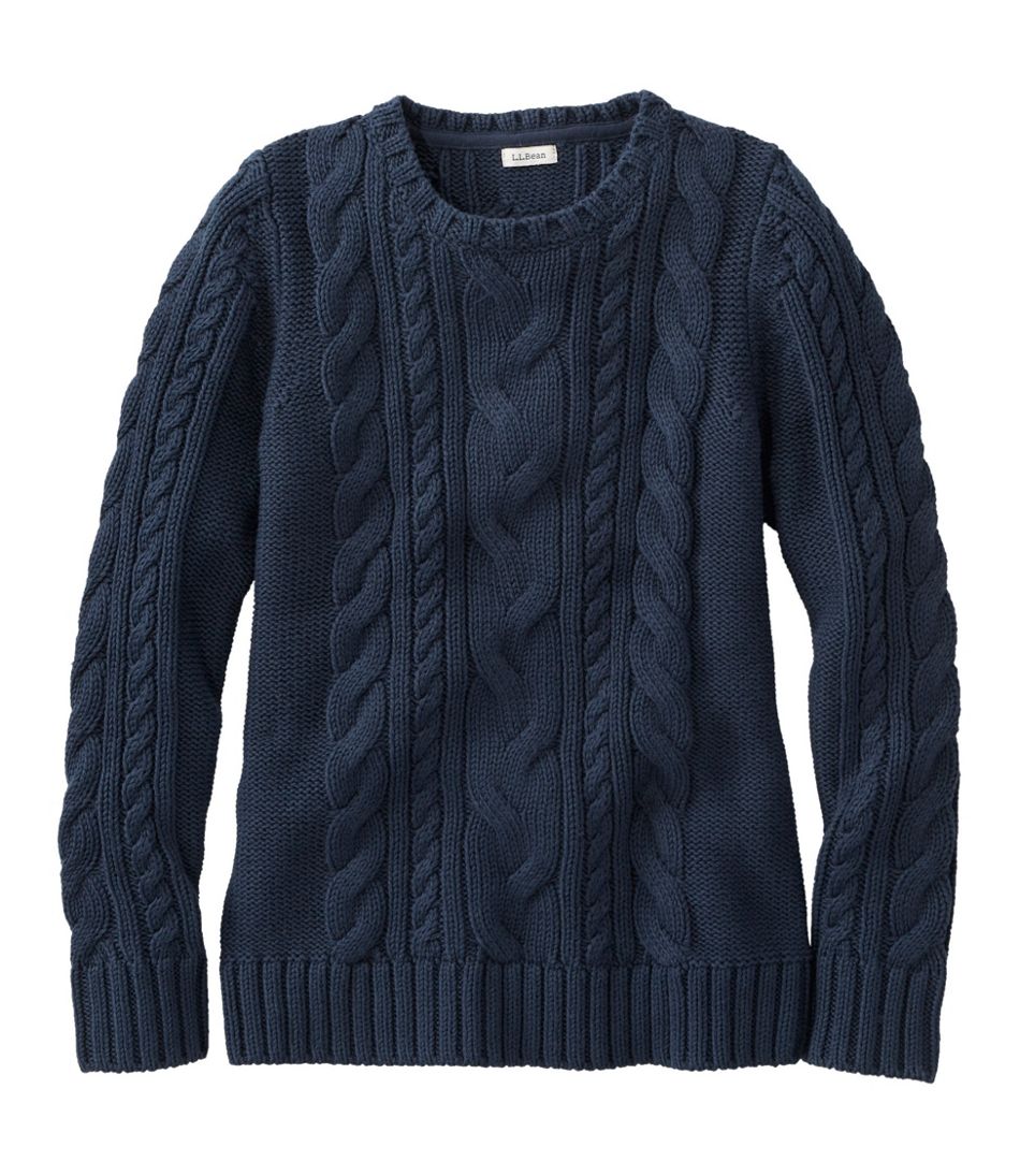 Crewneck Women's Double L® Cable Sweater
