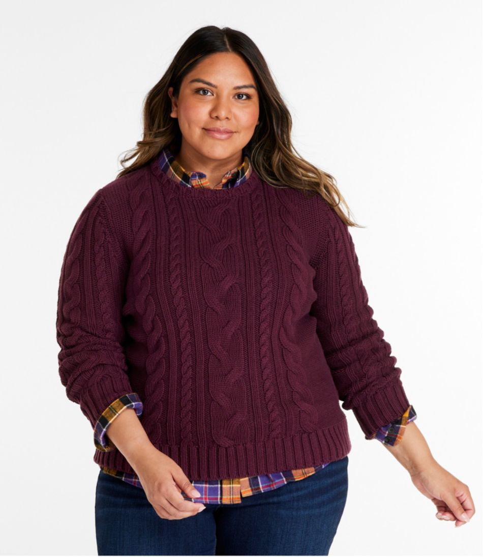 Crewneck Women's Double L® Cable Sweater