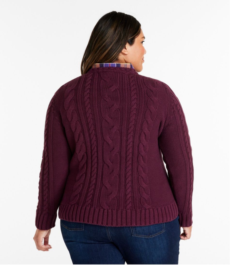 Crewneck Women's Double L® Cable Sweater