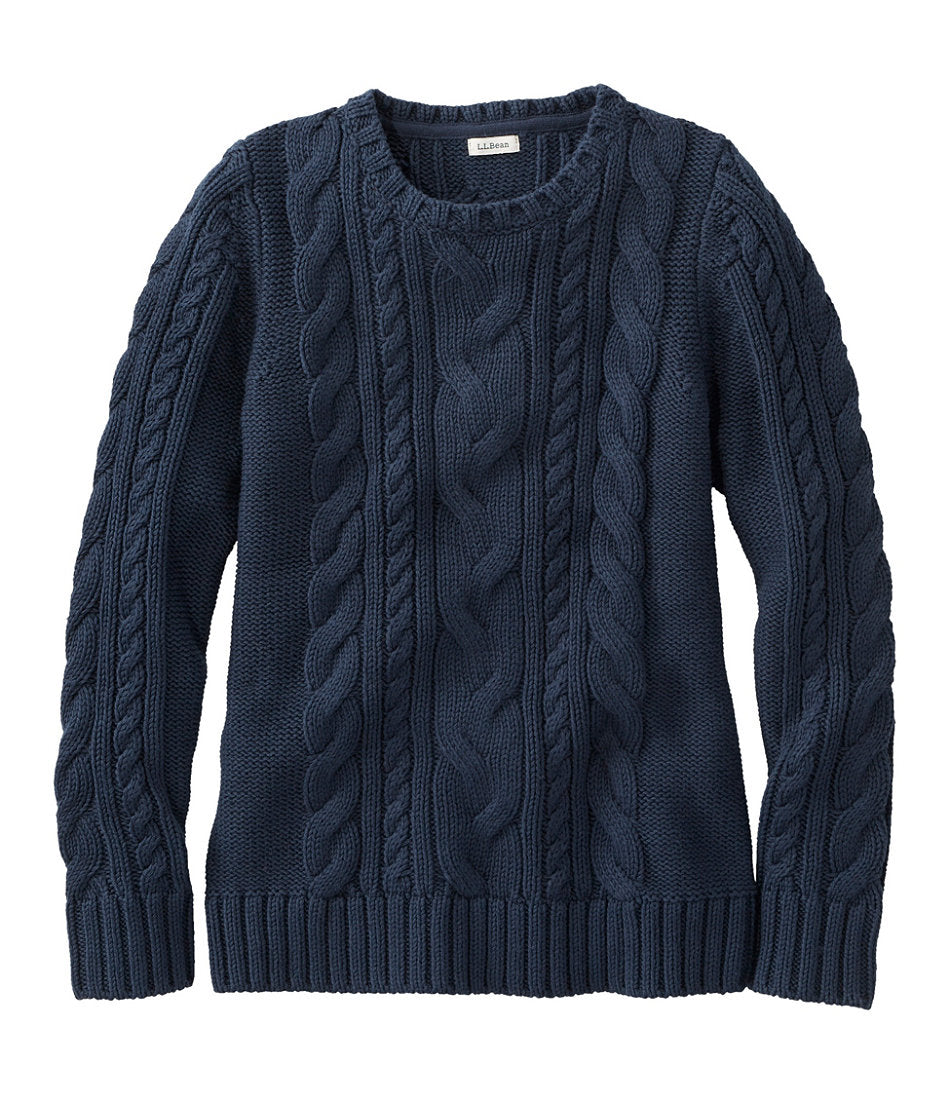 Crewneck Women's Double L® Cable Sweater