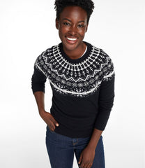 Crewneck Fair Isle Women's Classic Cashmere Sweater