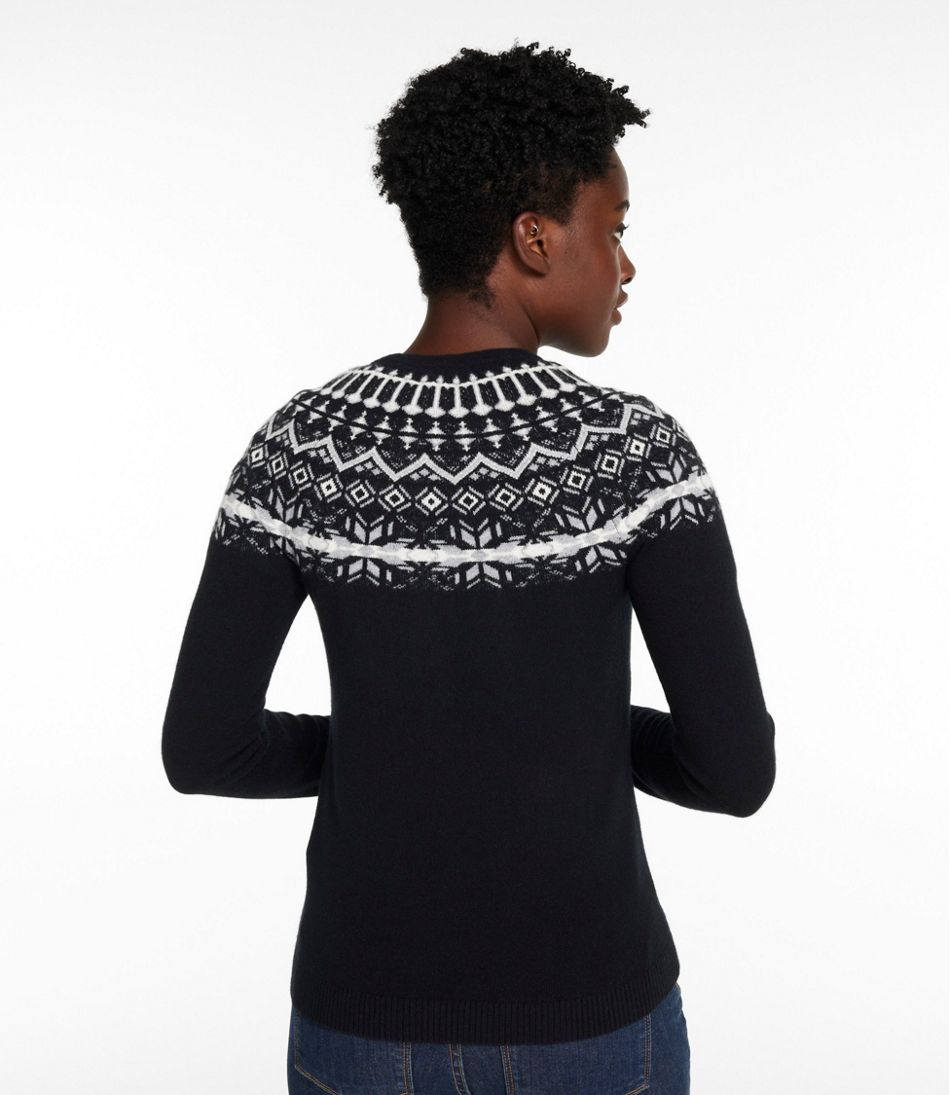 Crewneck Fair Isle Women's Classic Cashmere Sweater