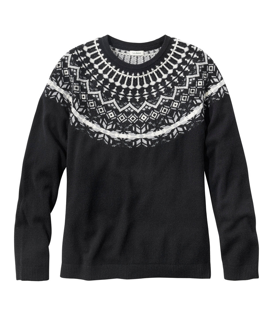 Crewneck Fair Isle Women's Classic Cashmere Sweater
