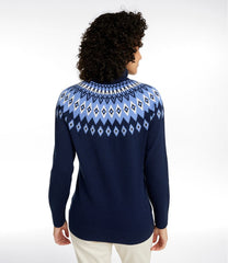 Women's Cotton/Cashmere Sweater Turtleneck Fair Isle