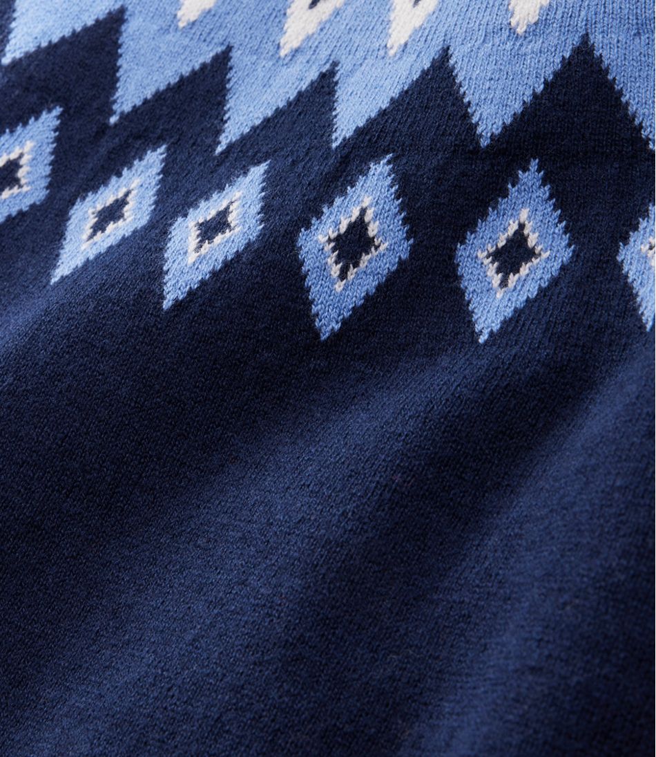 Women's Cotton/Cashmere Sweater Turtleneck Fair Isle