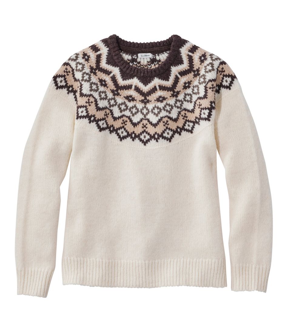 Women's Bean's Classic Ragg Wool Sweater Crewneck Fair Isle